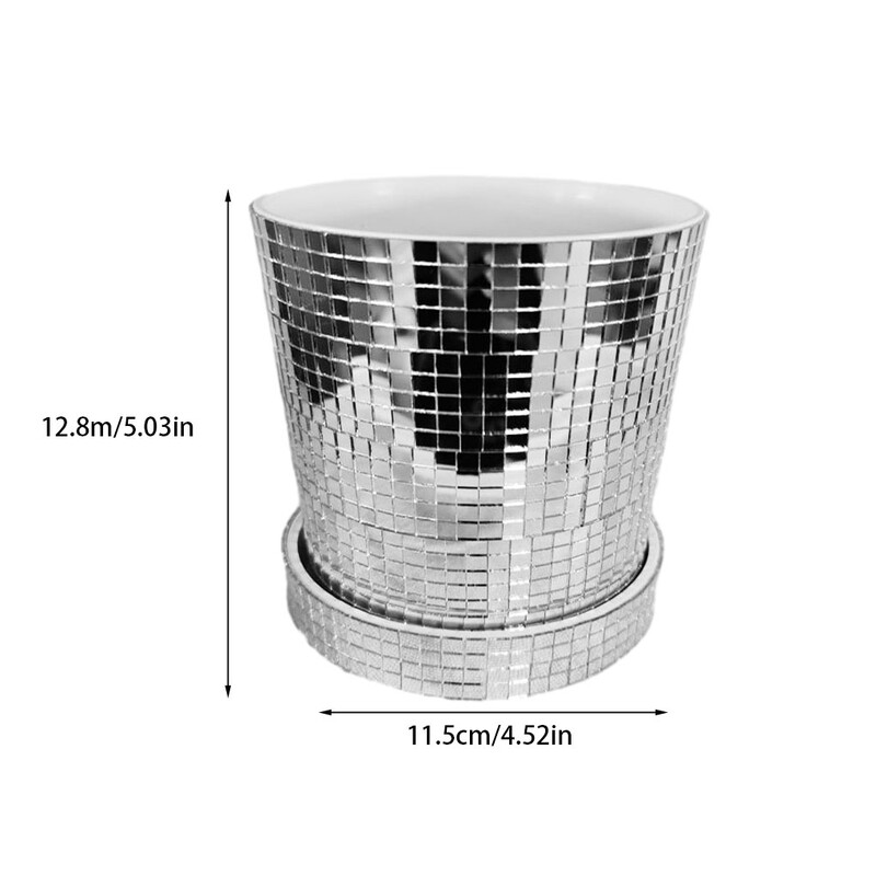 Üveg négyzet alakú kerámia diszkógolyós váza, modern csavar az otthoni dekorációhoz Egyszerű és divatos négyzet alakú
