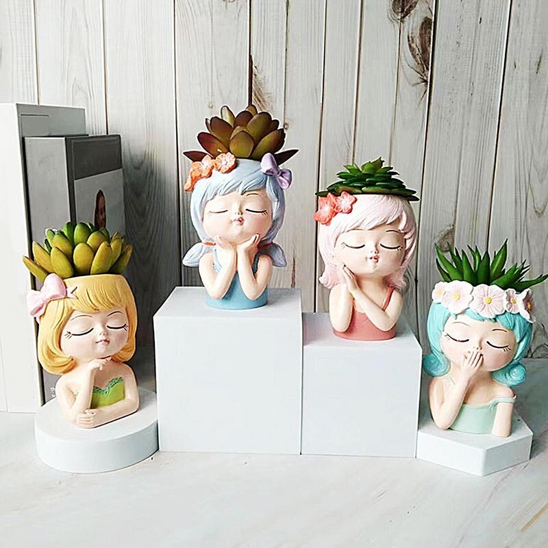 Virágcserepek Arcültetők Asztali dekoratív dekoratív váza szobor Tündér virágcserepek kávézóhoz Konyha Szoba Hálószoba Iroda