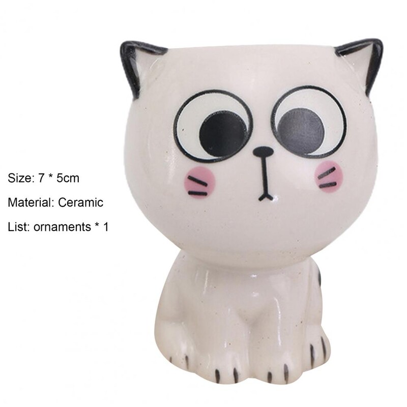 Keramičke posude za biljke Mini posude za cvijeće u obliku mačke Minijaturne slatke žardinjere za životinje Crtane sukulentne vaze za uređenje krajolika