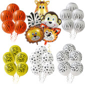 Safari džiunglių balionai teminiai vakarėlių balionai gyvūnų latekso balionai žalios leopardo zebra tigrinės spausdintos gimtadienio kūdikio dušo balionas