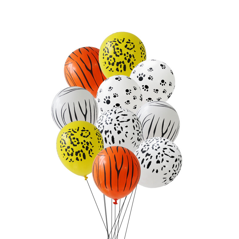 Safari džiunglių balionai teminiai vakarėlių balionai gyvūnų latekso balionai žalios leopardo zebra tigrinės spausdintos gimtadienio kūdikio dušo balionas