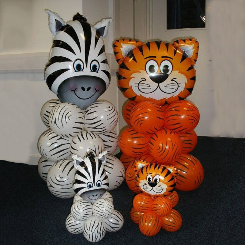 Safari džiunglių balionai teminiai vakarėlių balionai gyvūnų latekso balionai žalios leopardo zebra tigrinės spausdintos gimtadienio kūdikio dušo balionas