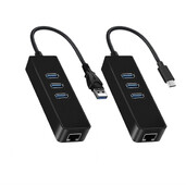 3-portový USB 3.0 Ethernet LAN RJ45 100Mbps sieťový adaptér 4-portový Hub káblový externý vysokorýchlostný PC Mac Windows