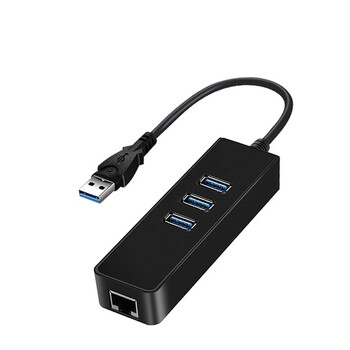 3 Θύρες USB 3.0 Ethernet LAN RJ45 100Mbps Προσαρμογέας δικτύου 4 Θύρες Hub Ενσύρματο εξωτερικό υπολογιστή υψηλής ταχύτητας Mac Windows