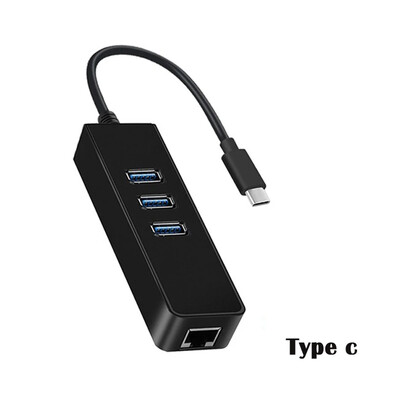 3-portový USB 3.0 Ethernet LAN RJ45 100Mbps sieťový adaptér 4-portový Hub káblový externý vysokorýchlostný PC Mac Windows