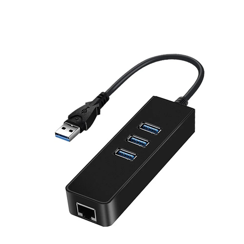 3-portový USB 3.0 Ethernet LAN RJ45 100Mbps sieťový adaptér 4-portový Hub káblový externý vysokorýchlostný PC Mac Windows