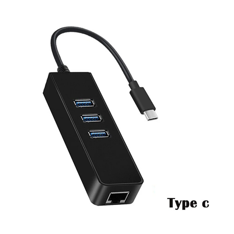 3-portový USB 3.0 Ethernet LAN RJ45 100Mbps sieťový adaptér 4-portový Hub káblový externý vysokorýchlostný PC Mac Windows
