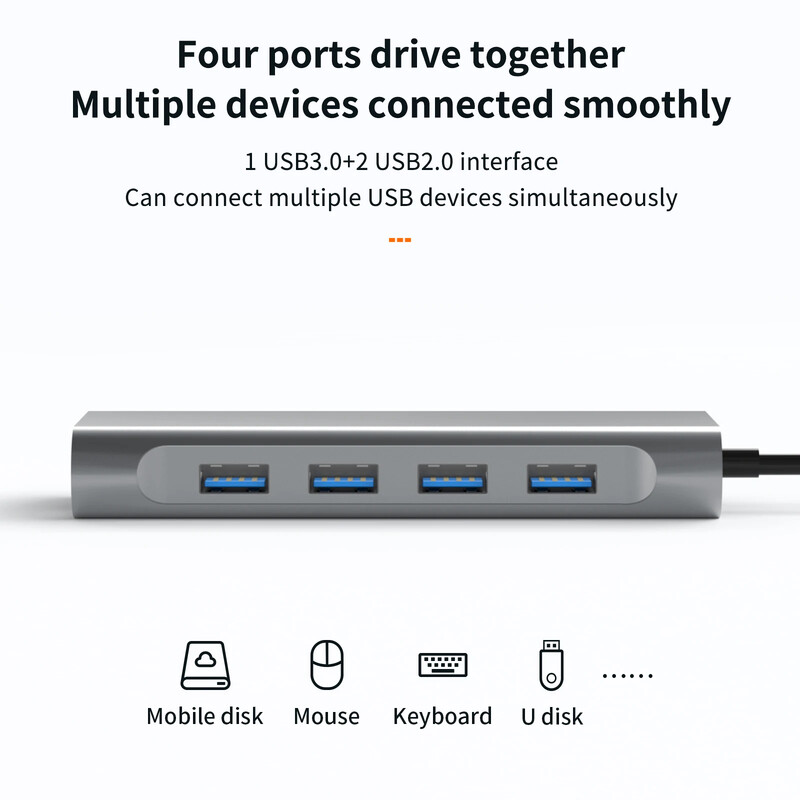 Basix tip c hub USB C 11 în 1 port compatibil HD-MI VGA andocare USB 3.0 de mare viteză tip C Splitter pentru laptop Macbook Air