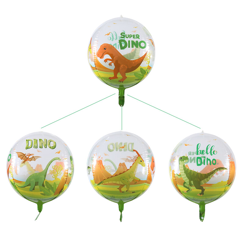 3 ks 4D 22-palcové balóny s motívom džungle, zvieratá, detské narodeninové dekorácie, divoké zvieratá, dinosaury, tigre, priehľadné gule