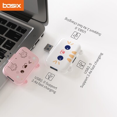 Basix USB C Hub usb 3.0 Adapter Rotate High Speed U Disk Reader USB skirstytuvas Macbook PC Kompiuteris Mobilieji planšetiniai kompiuteriai Priedai