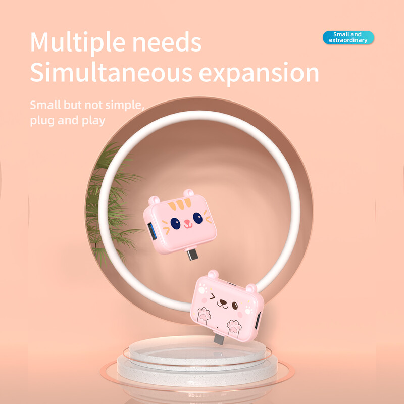 Basix USB C Hub USB 3.0 adaptér Otočný vysokorýchlostný U disk Reader USB Splitter pre Macbook PC Počítač Mobilné tablety Príslušenstvo