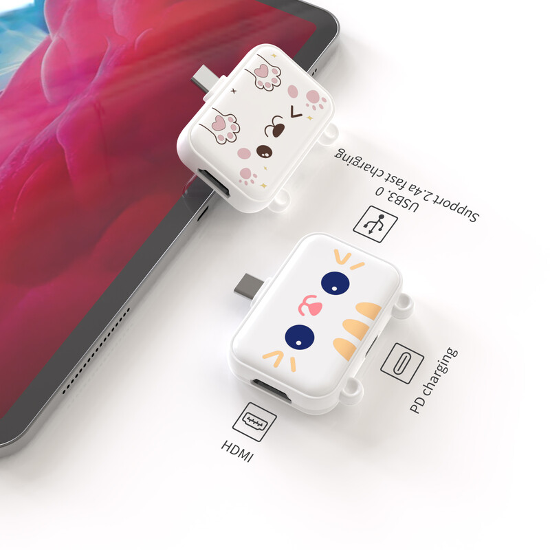 Basix USB C Hub USB 3.0 adaptér Otočný vysokorýchlostný U disk Reader USB Splitter pre Macbook PC Počítač Mobilné tablety Príslušenstvo