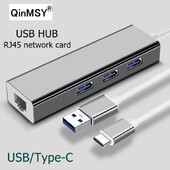 USB C HUB 3.0 tip C la placă de rețea RJ45 3.1 4 porturi Adaptor Multi Splitter OTG pentru computer PC Xiaomi Lenovo Macbook Air Pro