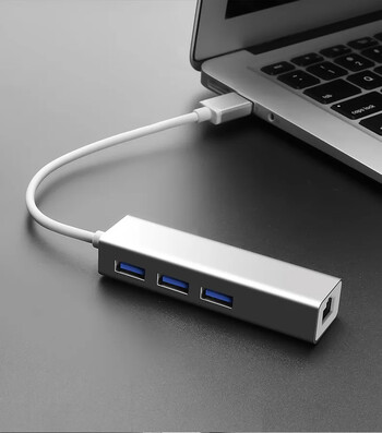 USB C HUB 3.0 Type C σε κάρτα δικτύου RJ45 3.1 Προσαρμογέας πολλαπλών διαχωριστών 4 θυρών OTG για υπολογιστή Xiaomi Lenovo Macbook Air Pro