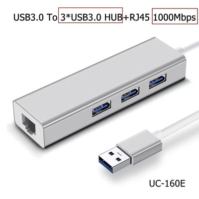 USB C HUB 3.0 tip C la placă de rețea RJ45 3.1 4 porturi Adaptor Multi Splitter OTG pentru computer PC Xiaomi Lenovo Macbook Air Pro