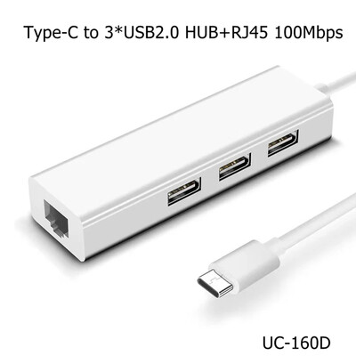 USB C HUB 3.0 tip C la placă de rețea RJ45 3.1 4 porturi Adaptor Multi Splitter OTG pentru computer PC Xiaomi Lenovo Macbook Air Pro