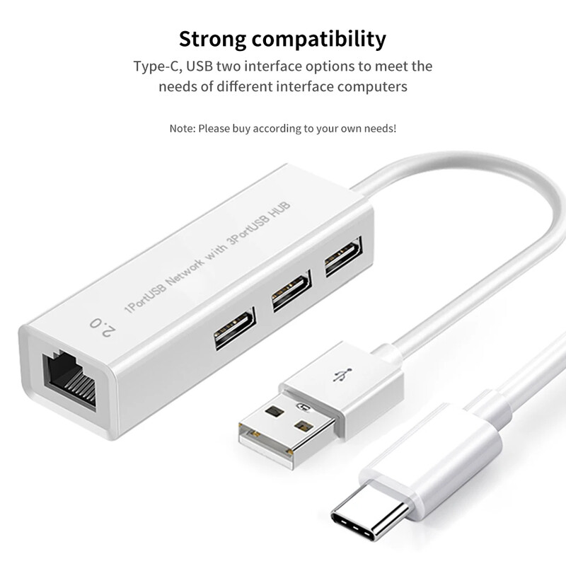USB C HUB 3.0 tip C la placă de rețea RJ45 3.1 4 porturi Adaptor Multi Splitter OTG pentru computer PC Xiaomi Lenovo Macbook Air Pro