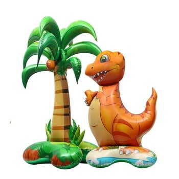 Τεράστια 4D Standing Animals Balloon Jungle Safari Cartoon Dinosaur Crocodile Ballon Kids Boys Happy Dino Theme Birthday Party Decor