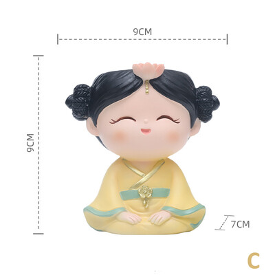 Hanfu mergaitės gėlių vazonas sukulentams Kaktusas Mini bonsai sodintuvas, kūrybingi sodo vazonai dekoratyvinės figūrėlės namų darbalaukio dekoras