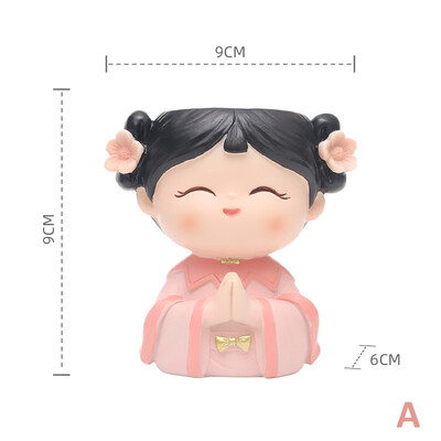 Hanfu mergaitės gėlių vazonas sukulentams Kaktusas Mini bonsai sodintuvas, kūrybingi sodo vazonai dekoratyvinės figūrėlės namų darbalaukio dekoras