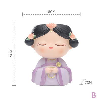 Hanfu mergaitės gėlių vazonas sukulentams Kaktusas Mini bonsai sodintuvas, kūrybingi sodo vazonai dekoratyvinės figūrėlės namų darbalaukio dekoras