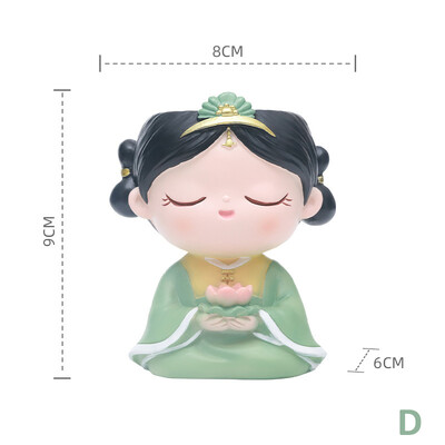 Hanfu mergaitės gėlių vazonas sukulentams Kaktusas Mini bonsai sodintuvas, kūrybingi sodo vazonai dekoratyvinės figūrėlės namų darbalaukio dekoras