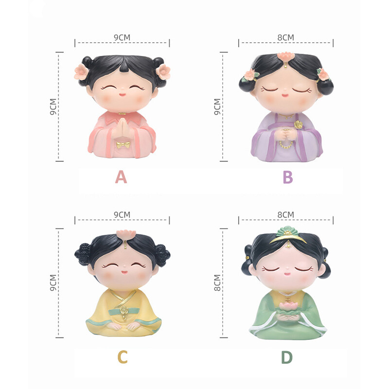 Hanfu mergaitės gėlių vazonas sukulentams Kaktusas Mini bonsai sodintuvas, kūrybingi sodo vazonai dekoratyvinės figūrėlės namų darbalaukio dekoras