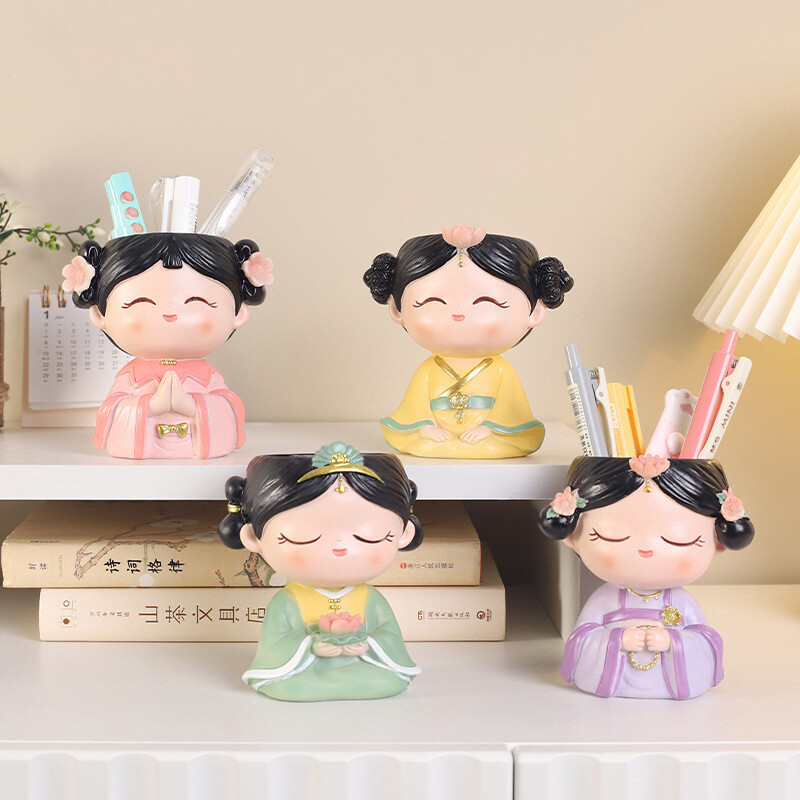 Hanfu mergaitės gėlių vazonas sukulentams Kaktusas Mini bonsai sodintuvas, kūrybingi sodo vazonai dekoratyvinės figūrėlės namų darbalaukio dekoras