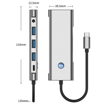 Σταθμός σύνδεσης εννέα θυρών USB-C