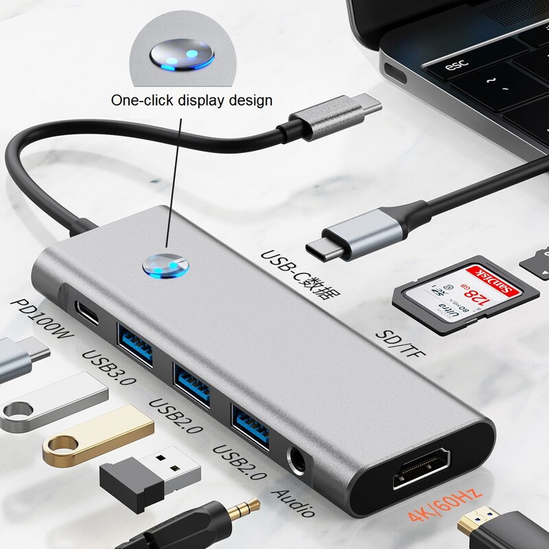 Deväťportová dokovacia stanica USB-C