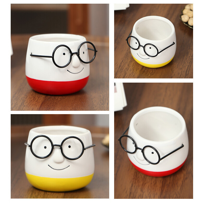 Kreativni mali ljudi Lončanica za cvijeće Keramička žardinjera Dekoracija doma Stolni ukrasi Vrtni pribor Bonsai Teglica