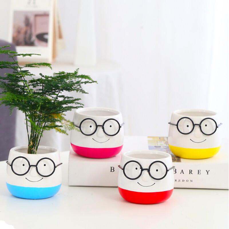 Kreativni mali ljudi Lončanica za cvijeće Keramička žardinjera Dekoracija doma Stolni ukrasi Vrtni pribor Bonsai Teglica