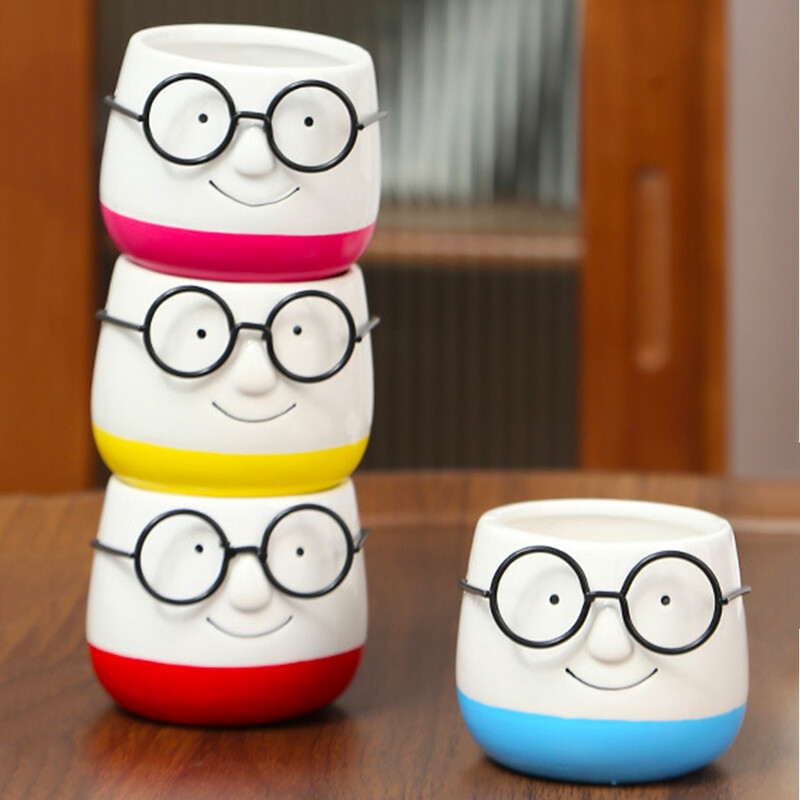 Kreativni mali ljudi Lončanica za cvijeće Keramička žardinjera Dekoracija doma Stolni ukrasi Vrtni pribor Bonsai Teglica