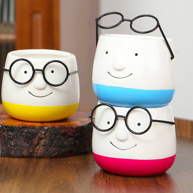 Kreativni mali ljudi Lončanica za cvijeće Keramička žardinjera Dekoracija doma Stolni ukrasi Vrtni pribor Bonsai Teglica