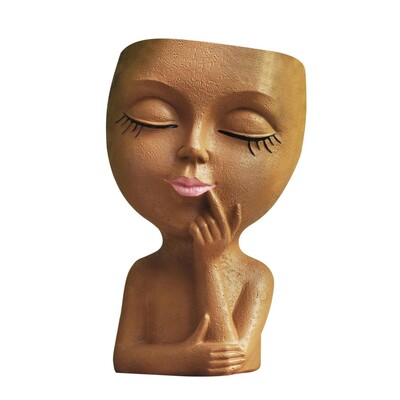 Glava žardinjere za slatku djevojku s drenažnom rupom Posude za cvijeće Posude za biljke na licu Uradi sam ukrasni darovi za ljubitelje biljaka