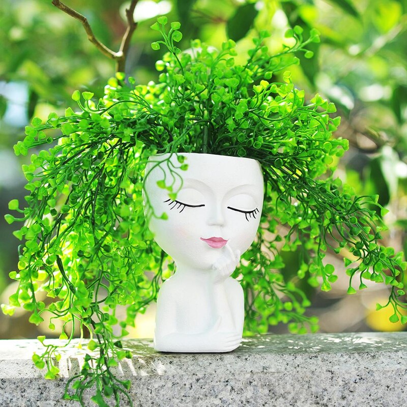 Glava žardinjere za slatku djevojku s drenažnom rupom Posude za cvijeće Posude za biljke na licu Uradi sam ukrasni darovi za ljubitelje biljaka