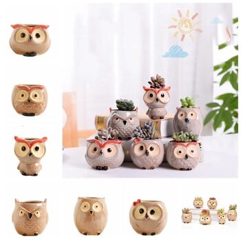 Κεραμική κουκουβάγια γλάστρα Nordic Cute Animals Thumb Flower Pot European Mini Succulent κεραμική γλάστρα Σπίτι Διακόσμηση σαλονιού