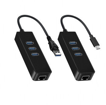 USB HUB Κάρτα δικτύου Ethernet 3 θυρών High-Speed USB 3.0 σε RJ45 Hub 10/100mbs Προσαρμογέας Ethernet USB Hub Lan για Macbook