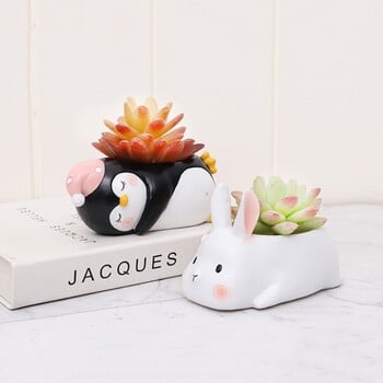 Animal Succulent Flower Pot Penguin Rabbit Shape Resin Γλάστρα Διακοσμητική γλάστρα κήπου Φύτευση Γλάστρα Διακοσμητικά Γλάστρα κήπου