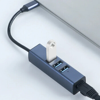 USB TypeC Ethernet USB σε RJ45 Hub Κάρτα δικτύου προσαρμογέα Ethernet 100M με πρόγραμμα οδήγησης USB3.0 2.0 Hub Δωρεάν για φορητό υπολογιστή