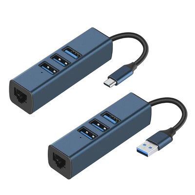 USB TypeC Ethernet USB към RJ45 хъб 100M Ethernet адаптер Мрежова карта с USB3.0 2.0 драйвер за хъб Безплатно за лаптоп