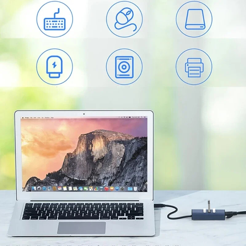 USB TypeC Ethernet USB-RJ45 Hub 100M Ethernet adapter hálózati kártya USB3.0 2.0 hub illesztőprogrammal ingyenes laptophoz