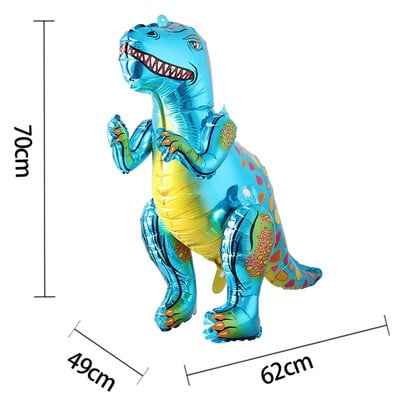 3D samostojace balóny s dinosaurom a tyranosaurom na narodeninovú oslavu, dekoráciu pre bábätko, nafukovacie párty potreby