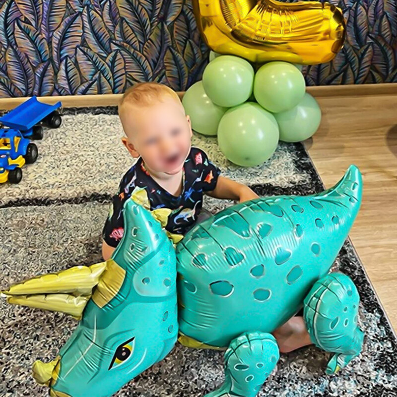 3D samostojace balóny s dinosaurom a tyranosaurom na narodeninovú oslavu, dekoráciu pre bábätko, nafukovacie párty potreby