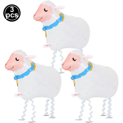 3 vnt./Paketas vaikščiojantys gyvūnai balionai ūkinis gyvūnas karvė raudonas gaidys kiaulė balionas ūkio gimtadienio vakarėlio tvarto kepsnių vakarėlio dekoracijos