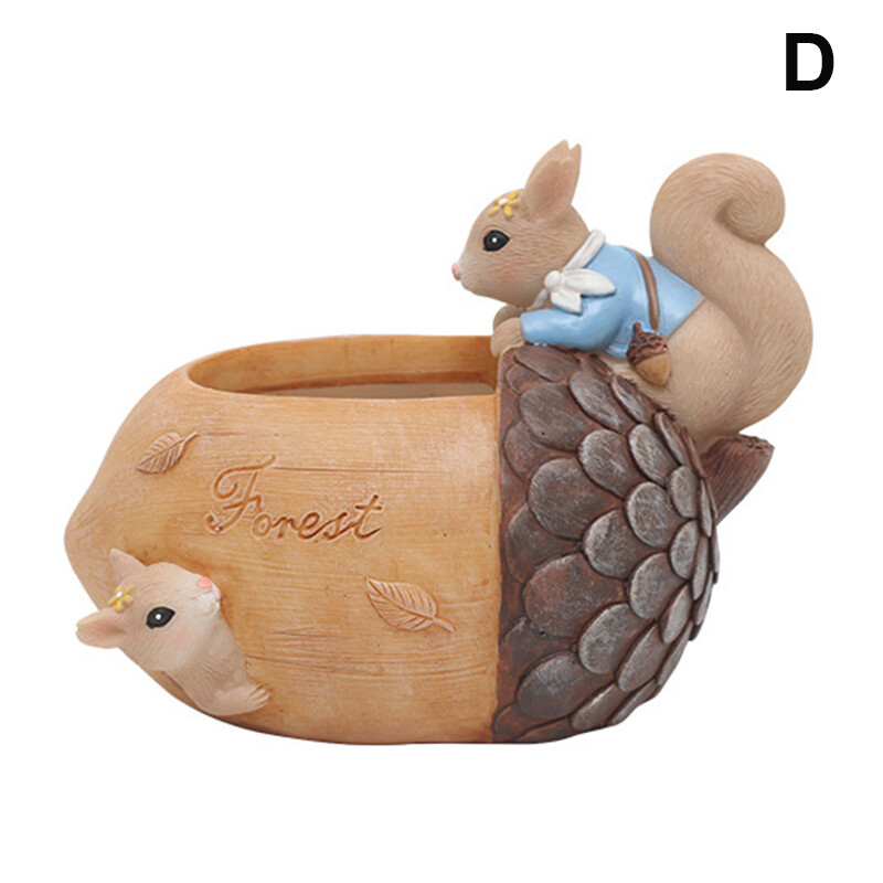 Mieli voverės sultingi augalai vazonai Creative Resin Augals Vazonai Mini gyvūnų sodintuvas