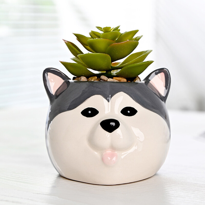 Keraminiai sultingi gėlių vazonai Namų sodo gyvūnų augalų vazonų gėlių vazos apdaila Namų vaza gėlių biuro stalo dekoravimui