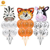 Animacinio filmo gyvūno galvos lateksinis kostiumas su kamuoliuku, 3,2 g šuns pėdsakų, augintinio letenėlių atspaudų balionai Vaikų vakarėlio dekoravimui Vaikų žaislas gaubliai