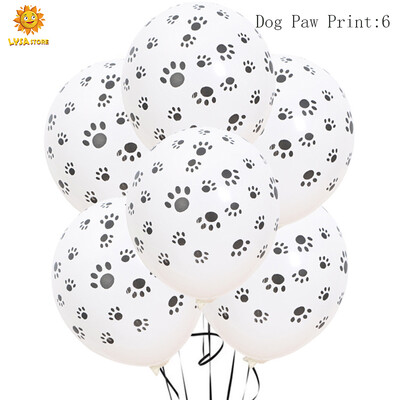 Animacinio filmo gyvūno galvos lateksinis kostiumas su kamuoliuku, 3,2 g šuns pėdsakų, augintinio letenėlių atspaudų balionai Vaikų vakarėlio dekoravimui Vaikų žaislas gaubliai