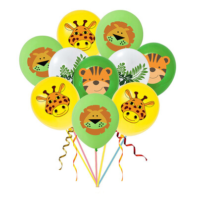 16/32/64db 12 hüvelykes Jungle Wild Animal Party kellékek Születésnapi dekorációk Latex léggömbök Gyerek születésnapi parti állatballonok